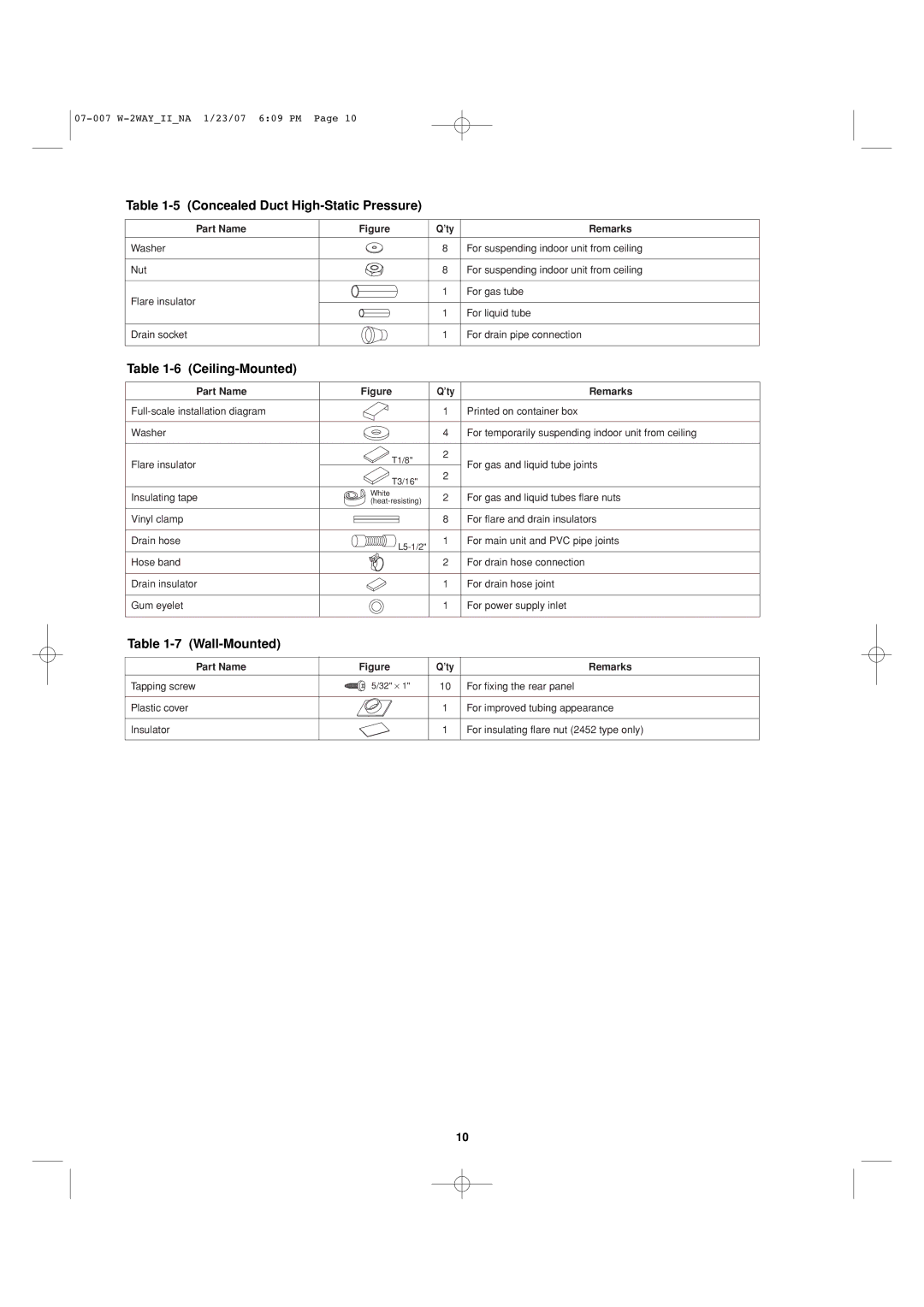 Sanyo 85464359982001 installation instructions Concealed Duct High-Static Pressure, Ceiling-Mounted, Wall-Mounted 