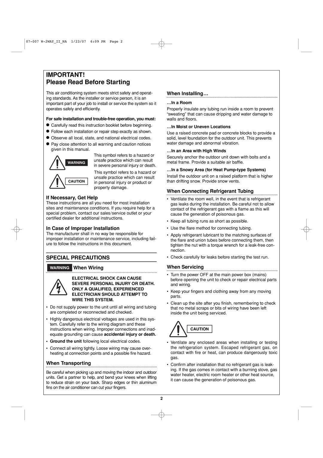 Sanyo 85464359982001 installation instructions …In a Room, …In Moist or Uneven Locations, …In an Area with High Winds 