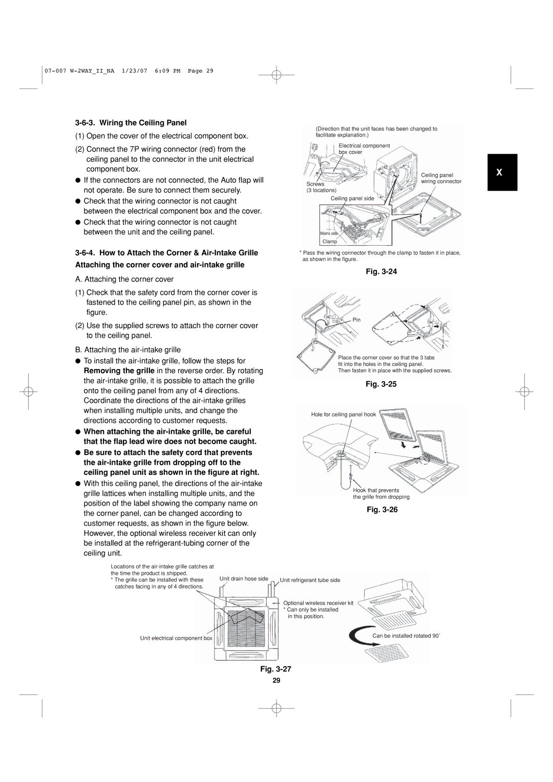 Sanyo 85464359982001 installation instructions Wiring the Ceiling Panel 