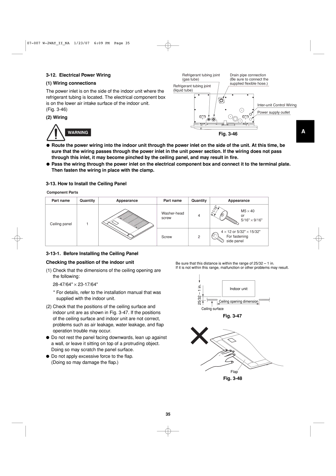 Sanyo 85464359982001 installation instructions Electrical Power Wiring Wiring connections, Appearance Part name 