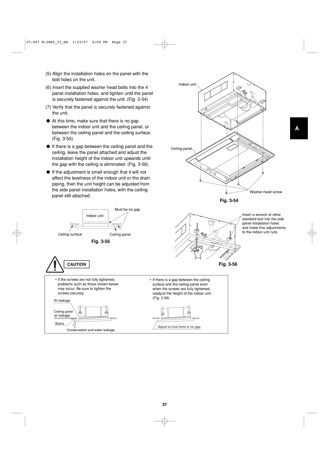 Sanyo 85464359982001 installation instructions Adjust so that there is no gap 