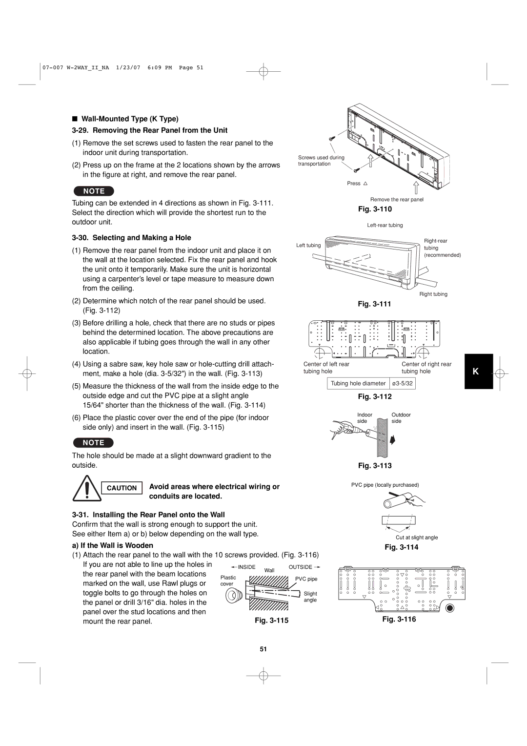 Sanyo 85464359982001 installation instructions Selecting and Making a Hole 