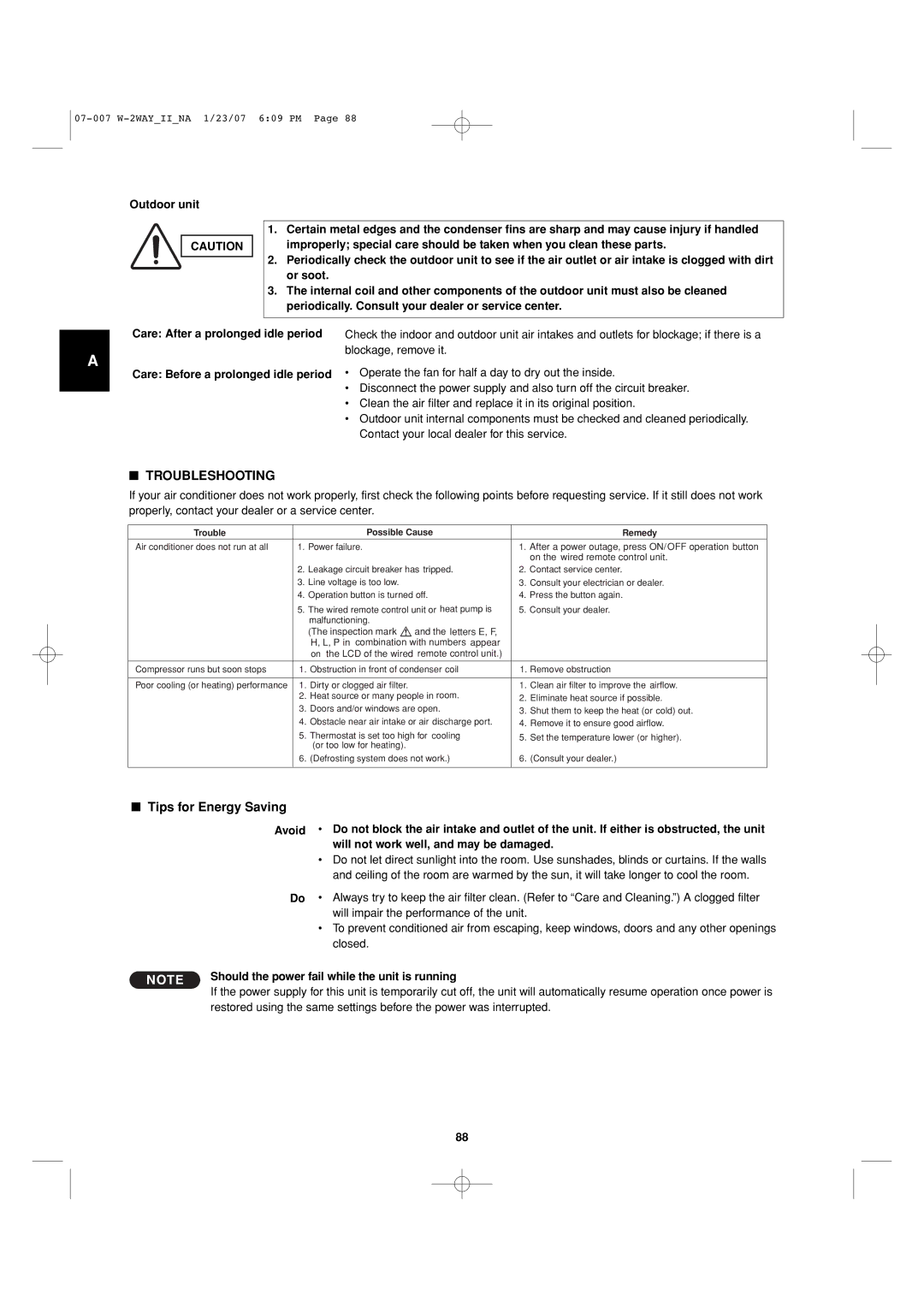 Sanyo 85464359982001 installation instructions Troubleshooting 