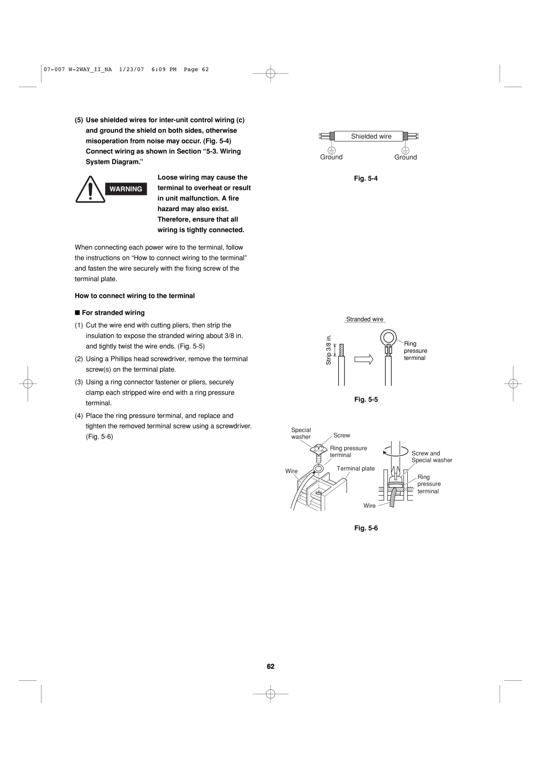 Sanyo 85464359982001 installation instructions How to connect wiring to the terminal, Shielded wire GroundGround 