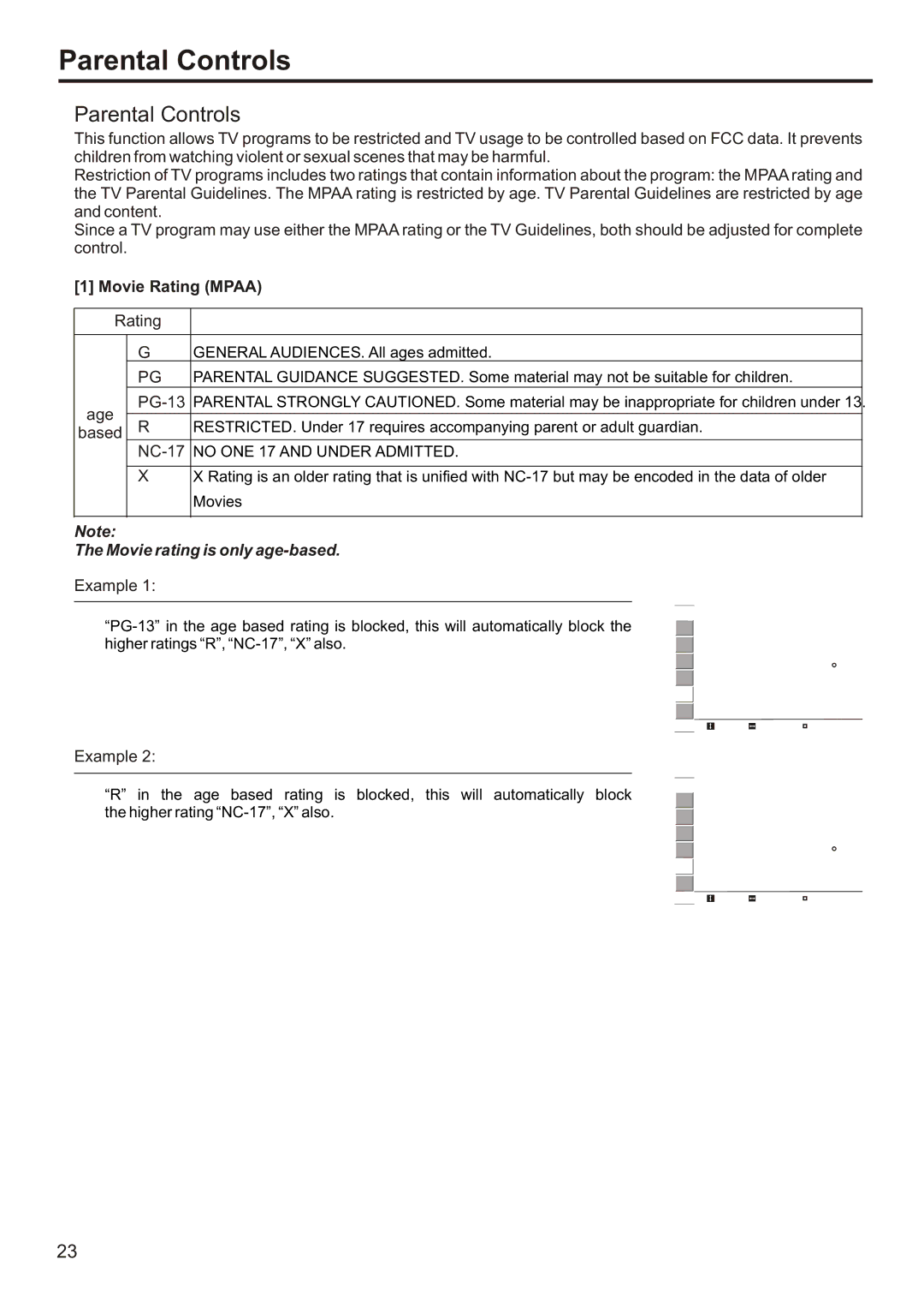 Sanyo AVL-191, AVL-193 instruction manual Parental Controls, Movie Rating Mpaa 