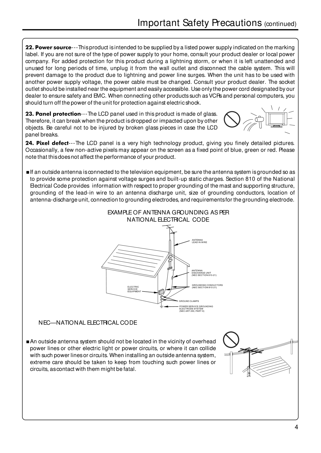 Sanyo AVL-209 instruction manual Important Safety Precautions 