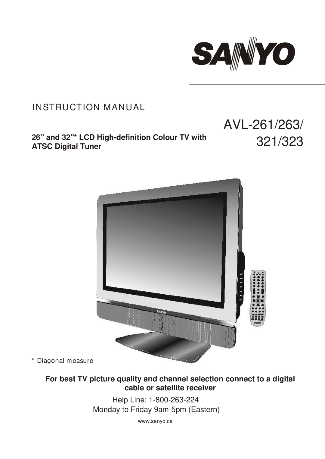 Sanyo instruction manual AVL-261/263/ 321/323 