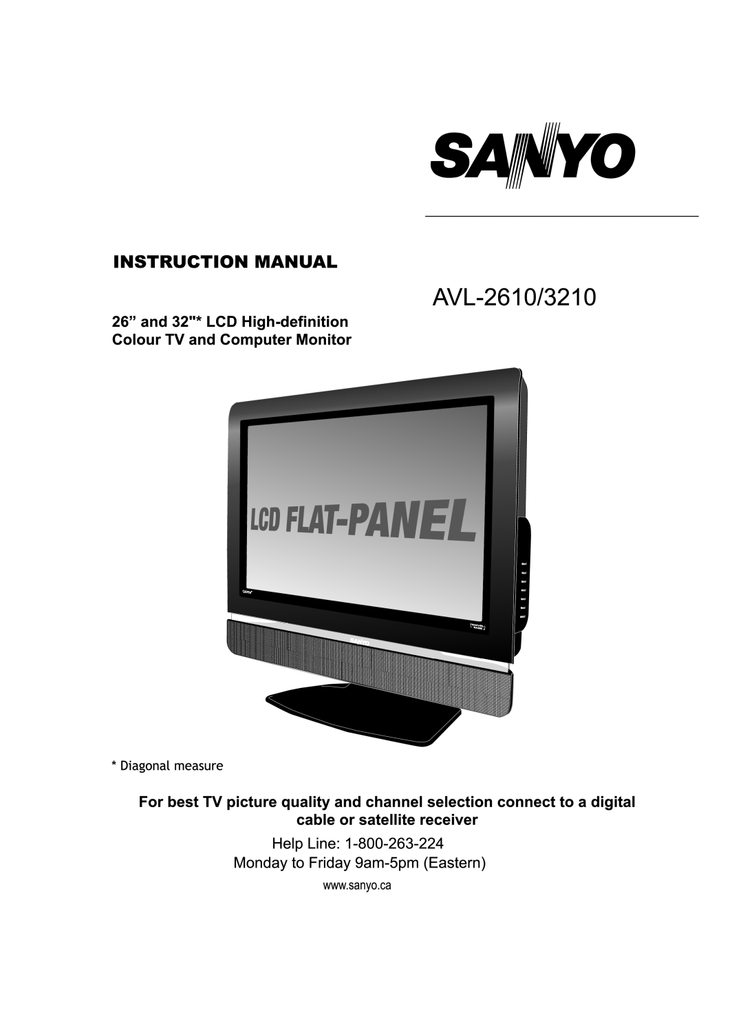 Sanyo AVL-3210, AVL-2610 manual 