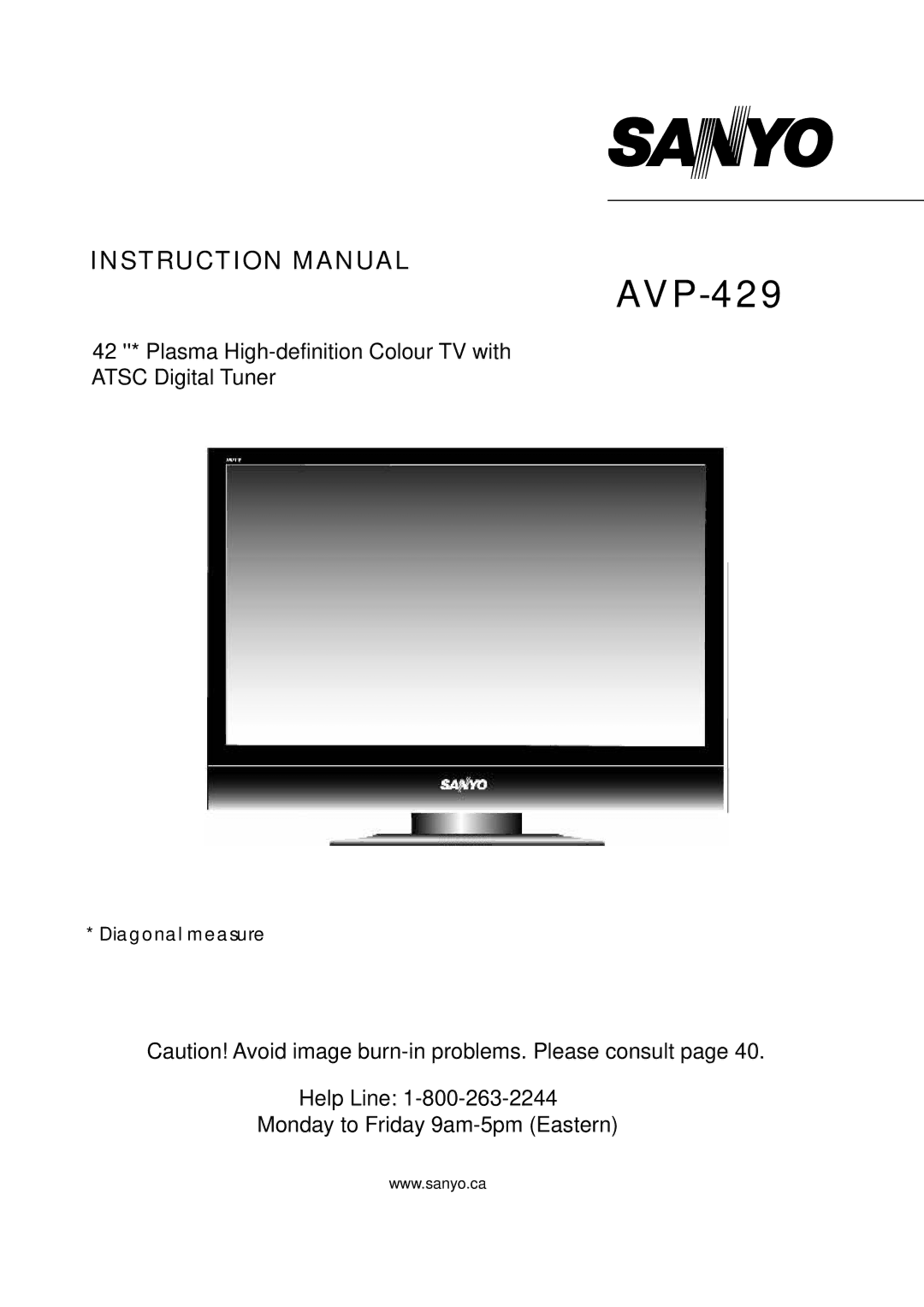 Sanyo AVP-429 instruction manual 