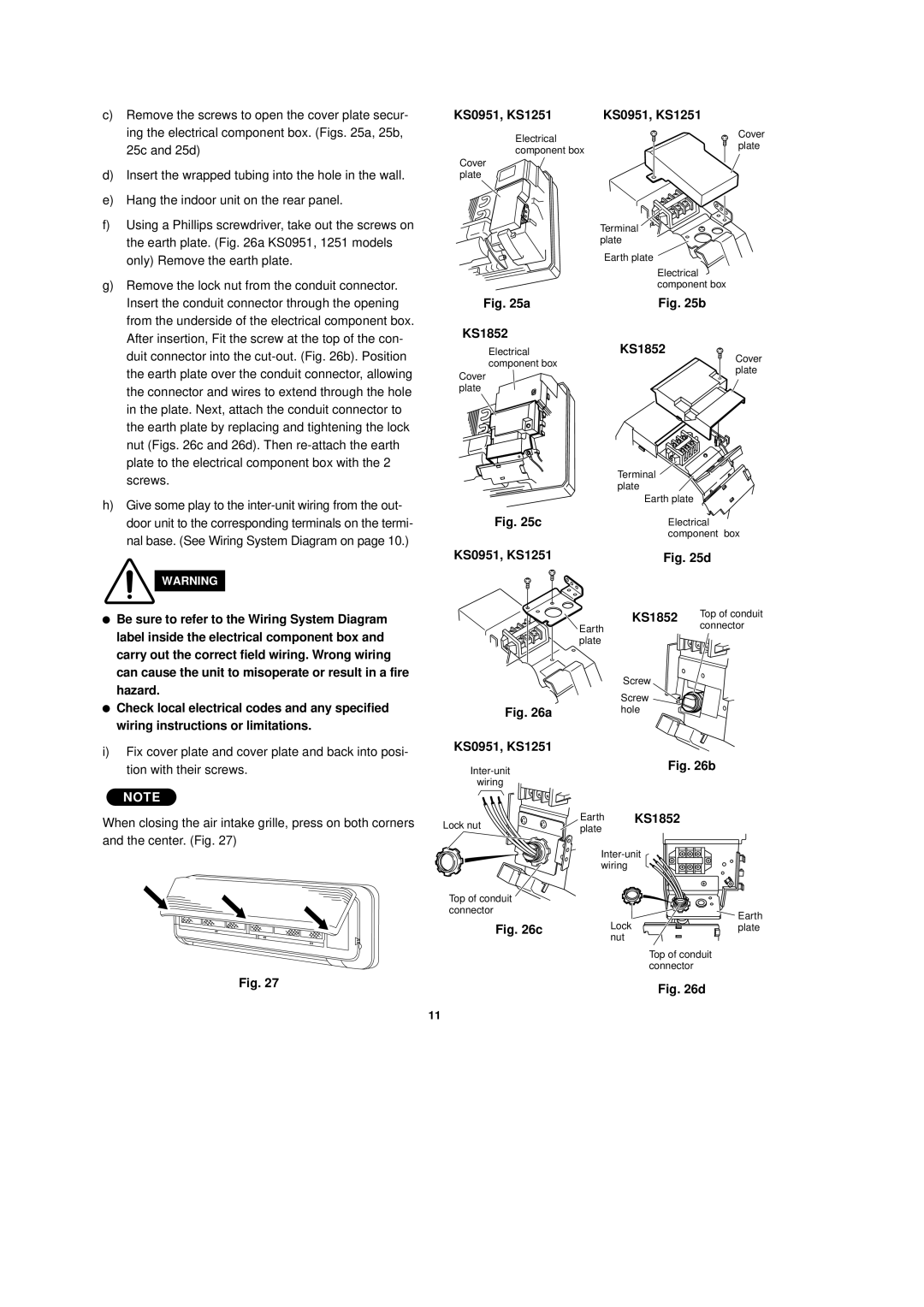 Sanyo C0951, C1852, C1251, CL0951, CL1852, CL1251 installation instructions KS0951, KS1251 KS1852 