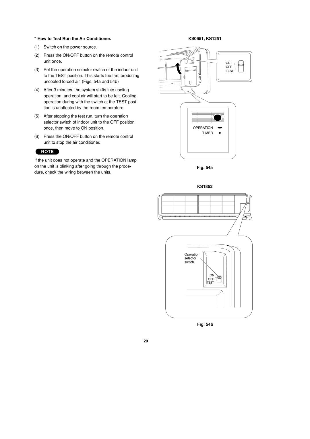 Sanyo CL0951, C1852, C1251, CL1852, CL1251, C0951 installation instructions How to Test Run the Air Conditioner, KS0951, KS1251 