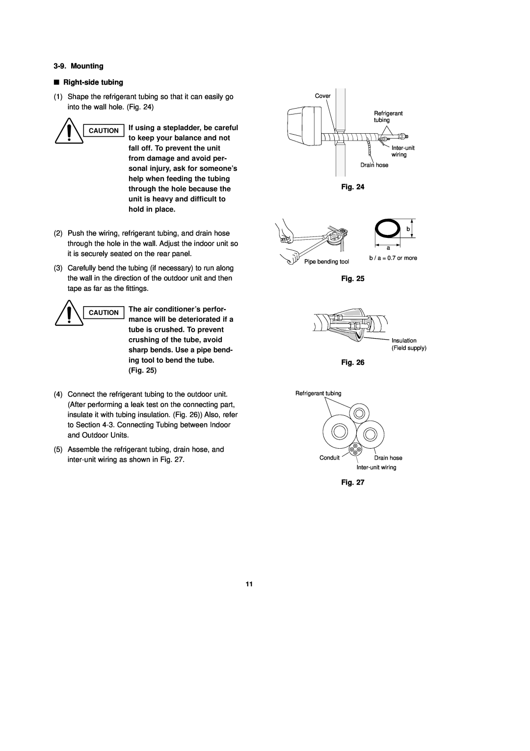 Sanyo C2432, CL2432 installation instructions Mounting Right-sidetubing 