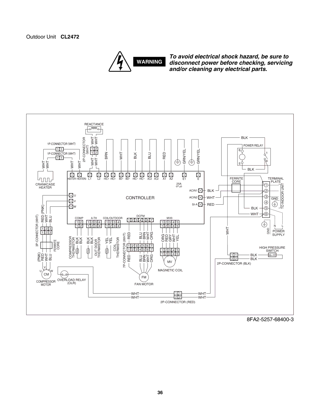 Sanyo C2472, C1872, CL2472, CL1872 service manual 8FA2-5257-68400-3 