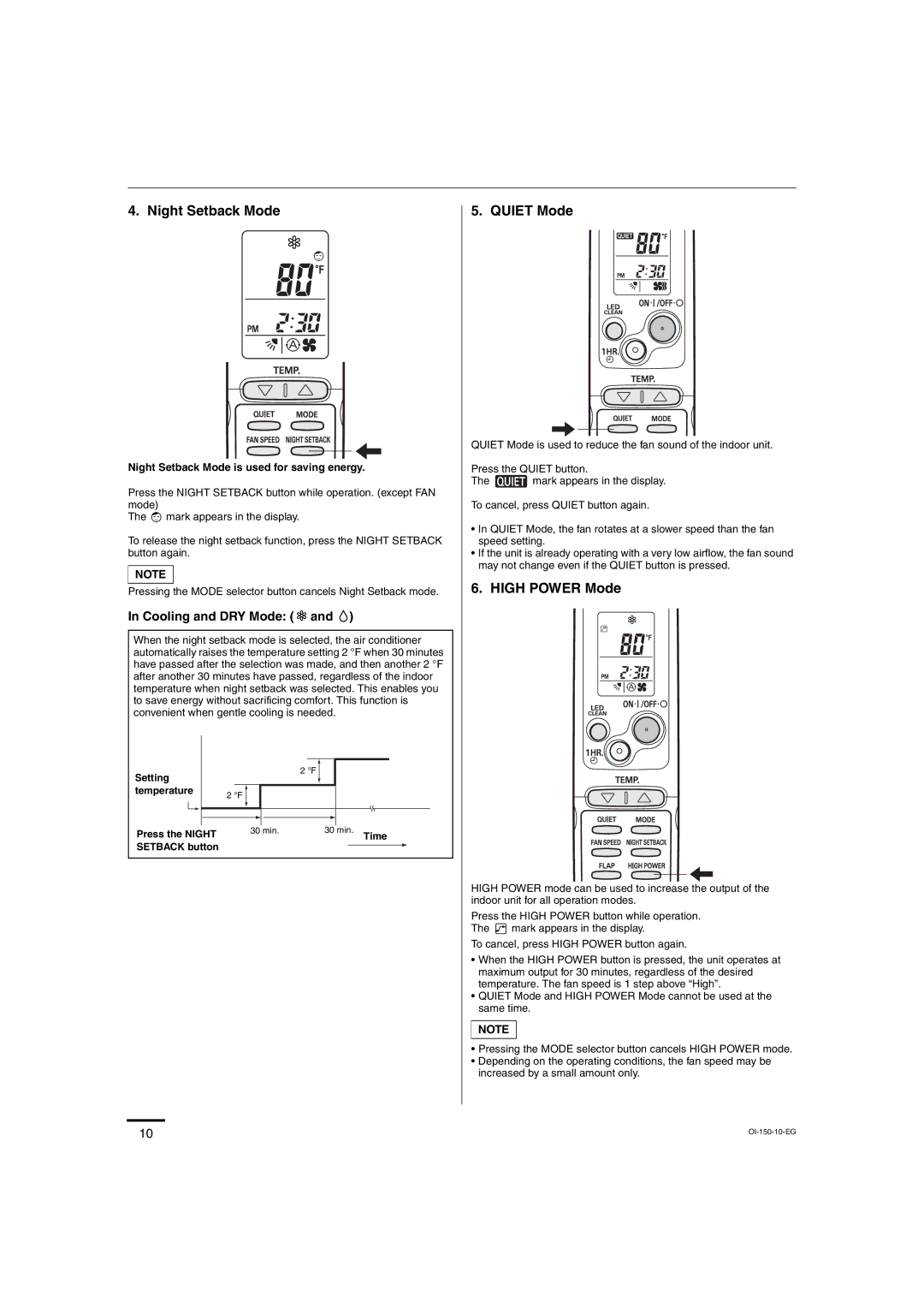 Sanyo C3082, C3682 service manual Cooling and DRY Mode 