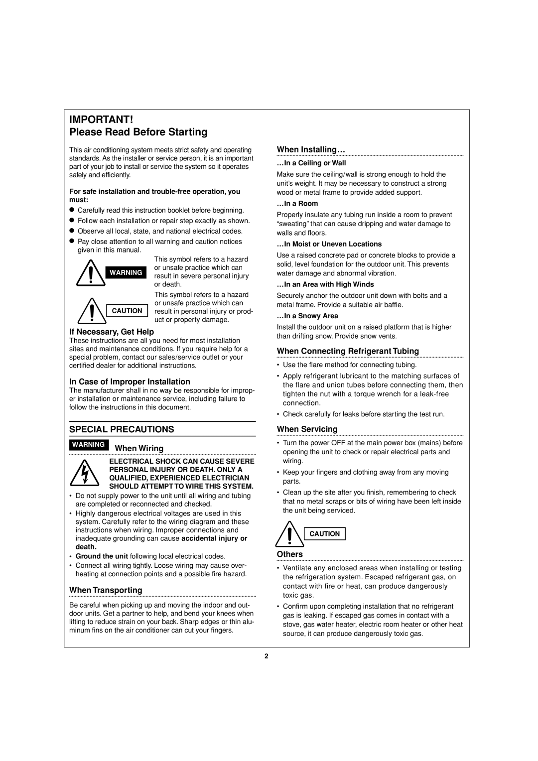 Sanyo C3082, C3682 service manual Please Read Before Starting 