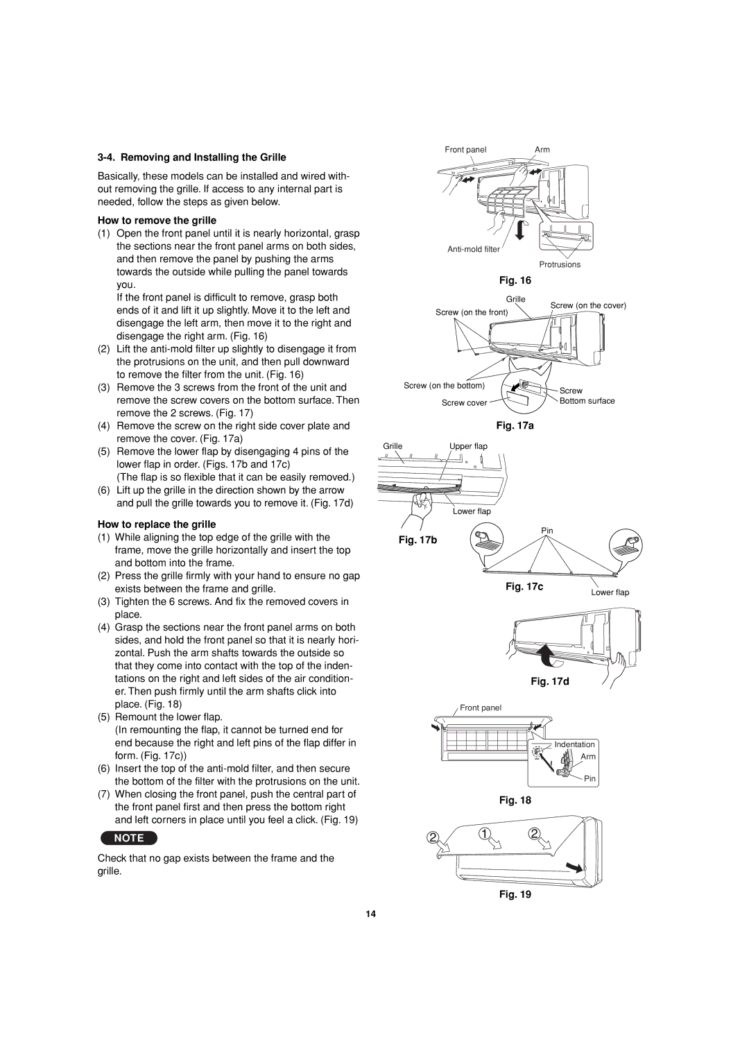 Sanyo C3082, C3682 service manual Removing and Installing the Grille, How to remove the grille, How to replace the grille 