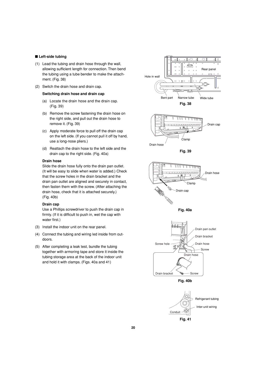 Sanyo C3082, C3682 service manual Left-side tubing, Switching drain hose and drain cap, Drain cap 