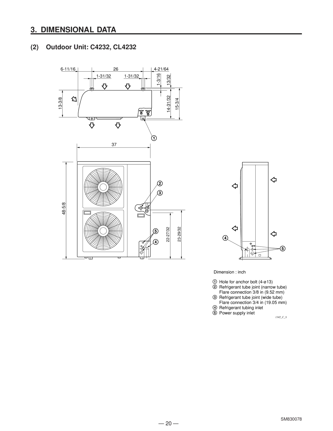 Sanyo service manual Outdoor Unit C4232, CL4232 