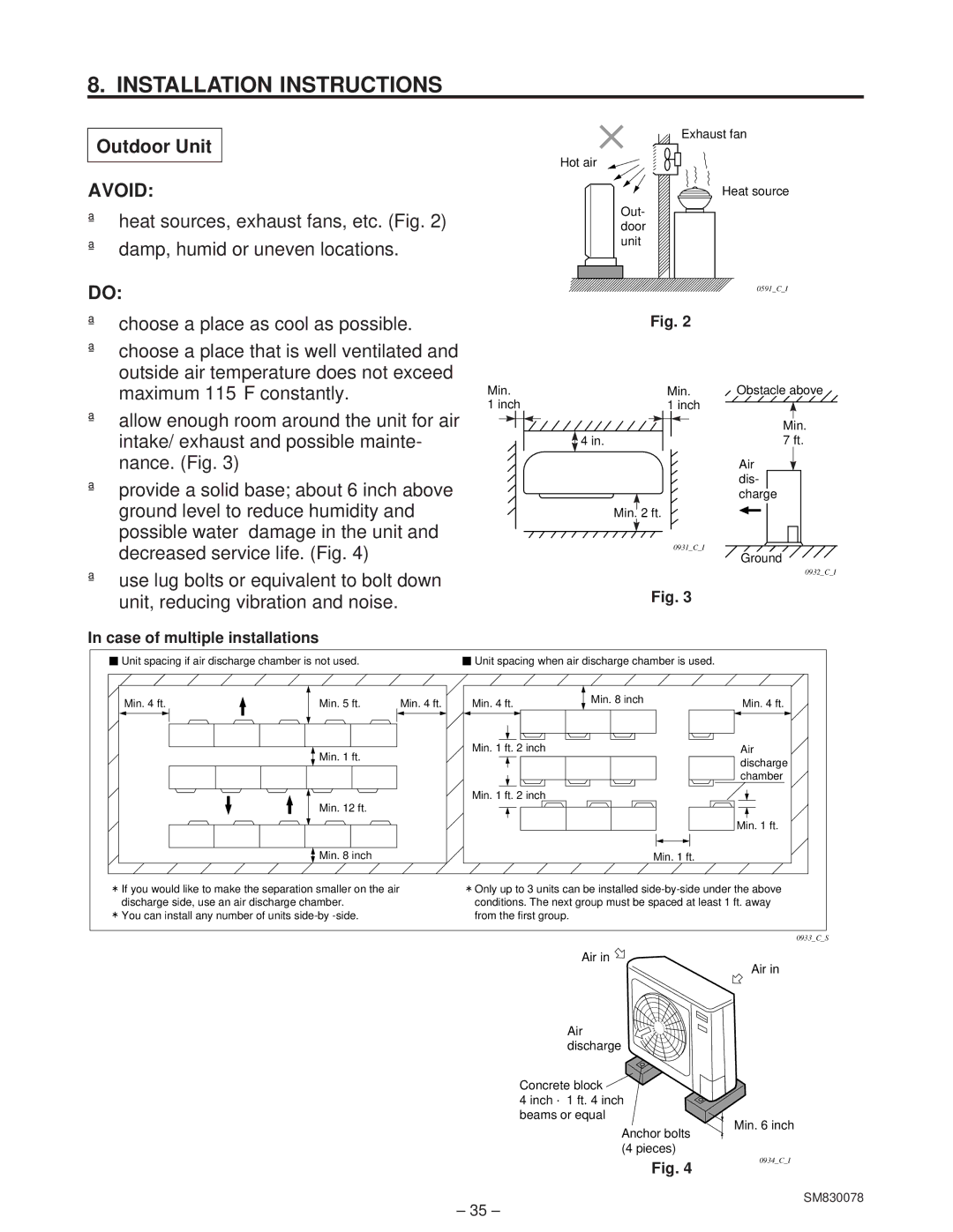 Sanyo CL4232, C4232 service manual Case of multiple installations 