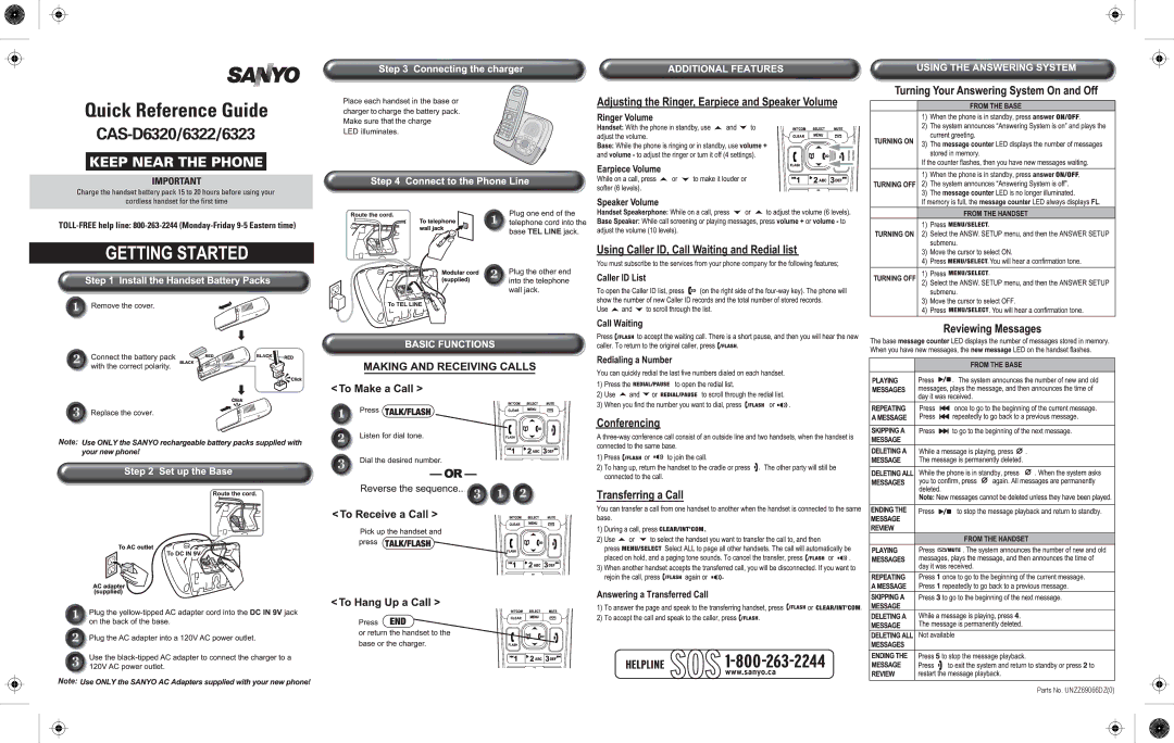 Sanyo CAS-D6322, CAS-D6323 manual CAS-D6320/6322/6323 