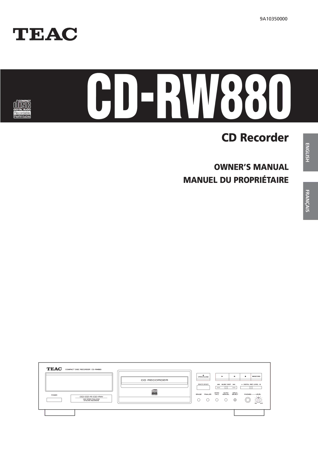 Sanyo CD-RW880 owner manual 