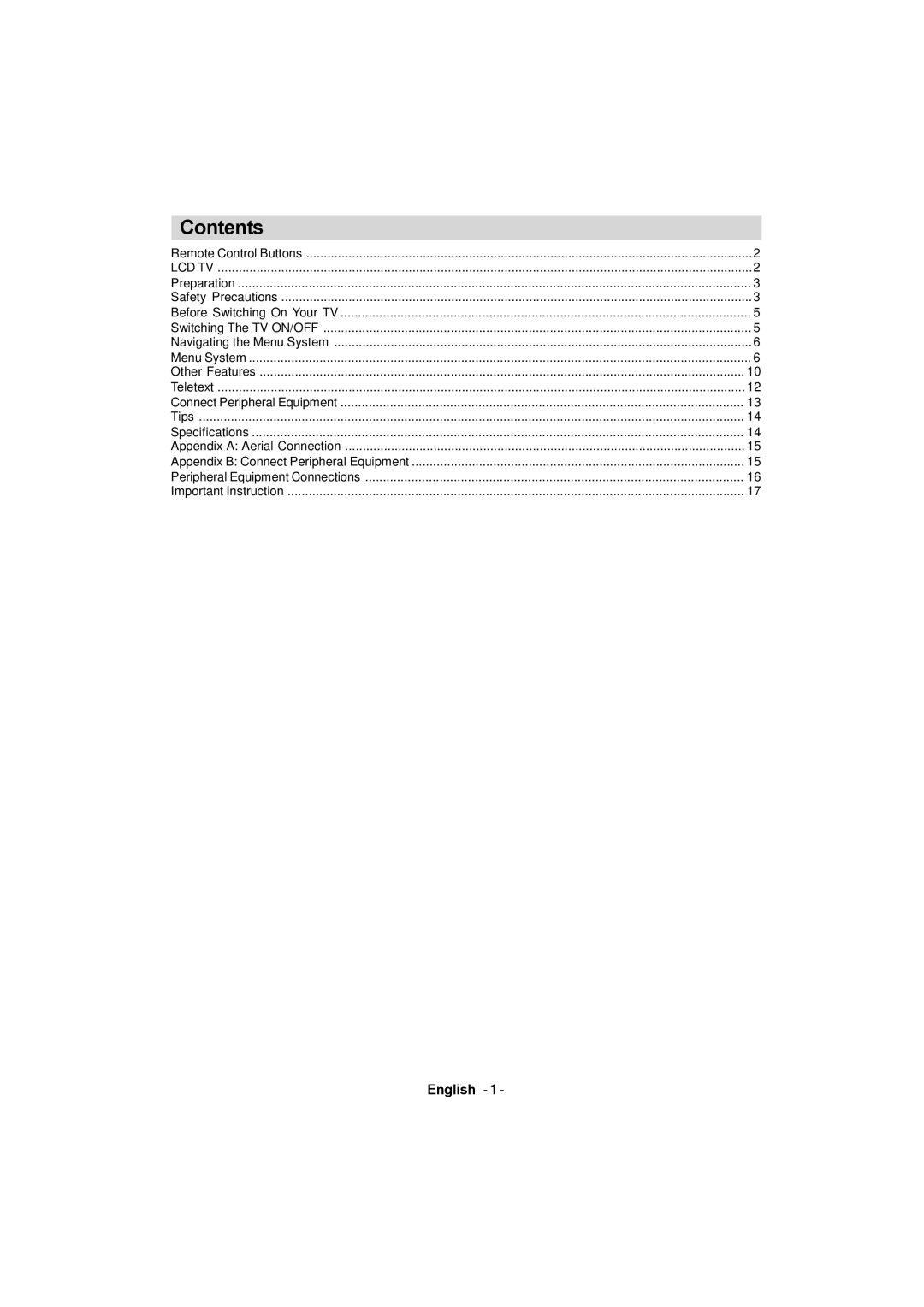 Sanyo CE26LC81-B instruction manual Contents 