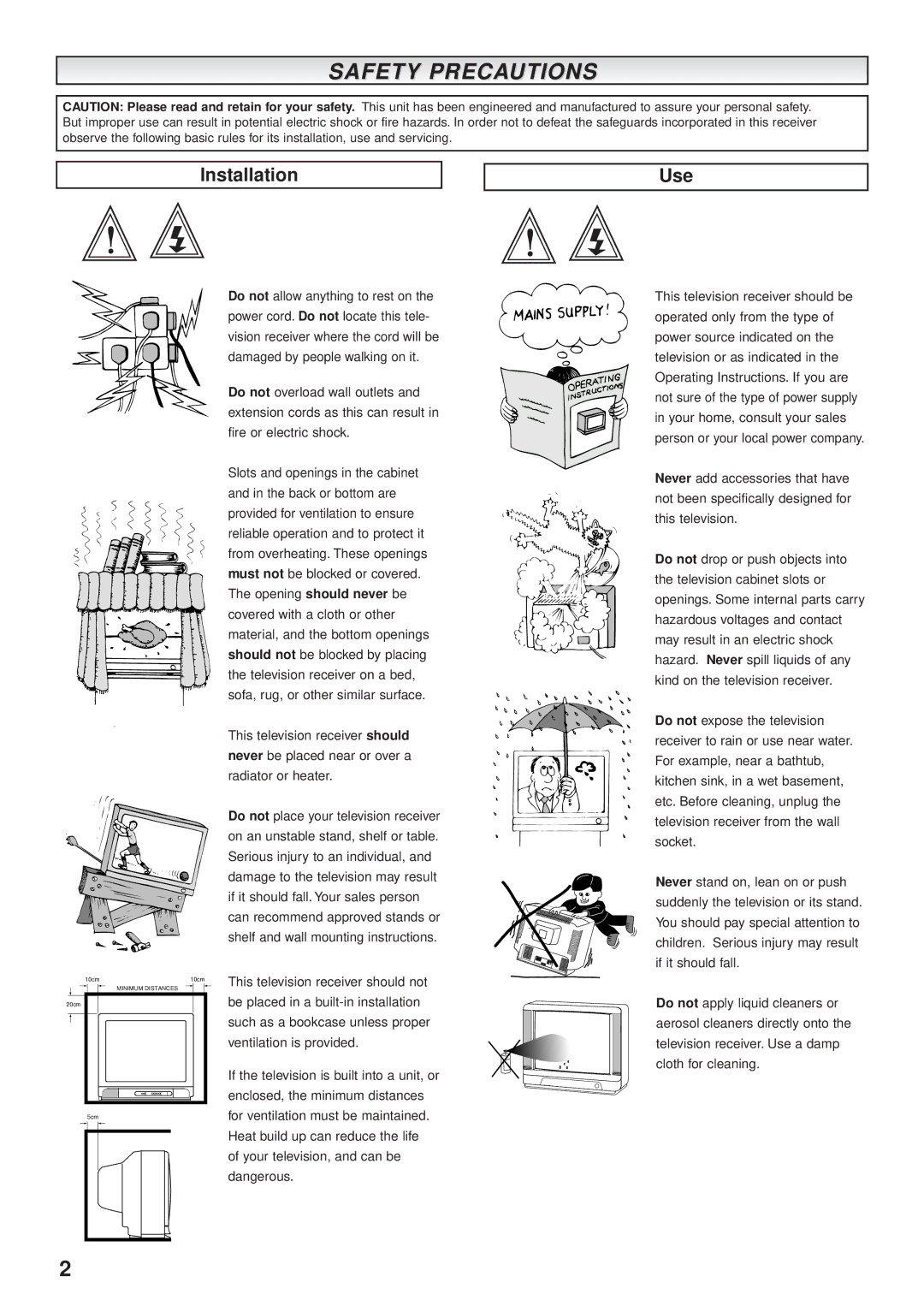 Sanyo CE28WN3-B, CE32WN3-B instruction manual Safety Precautions, Installation Use 