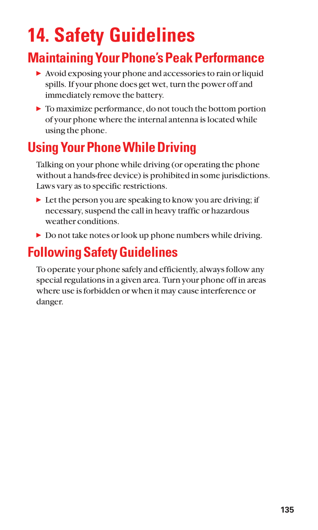 Sanyo Cell Phone manual Using Your Phone While Driving, Following Safety Guidelines 