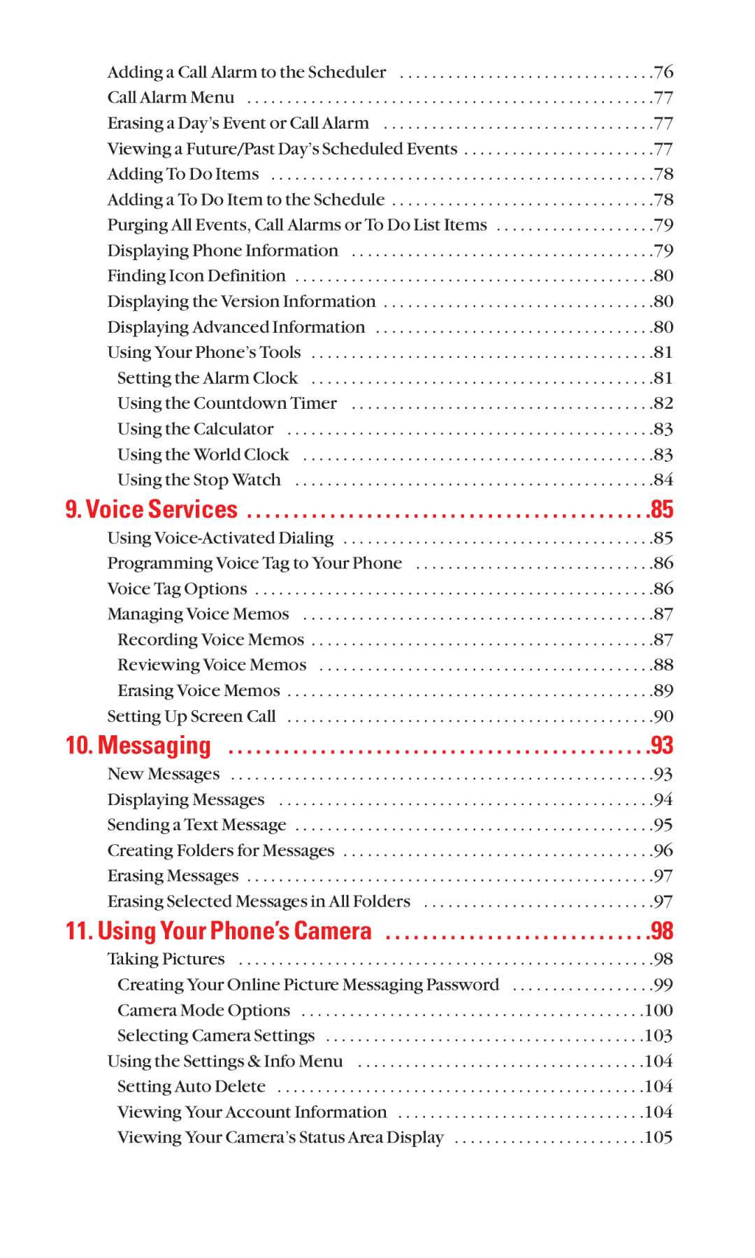 Sanyo Cell Phone manual Using Your Phone’s Camera 