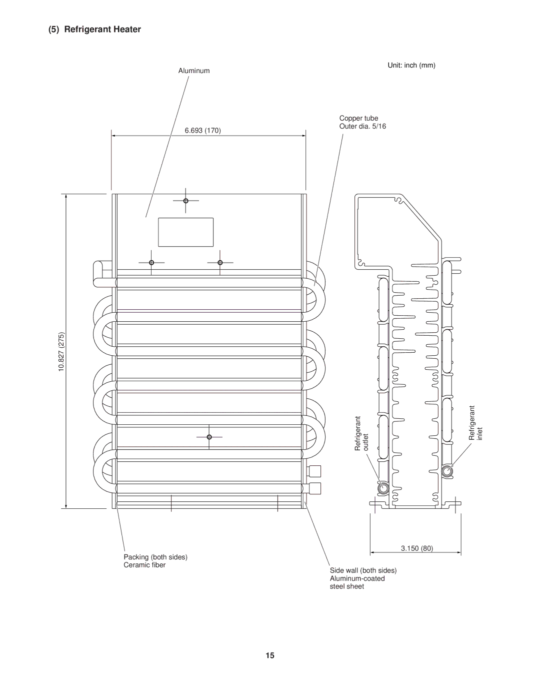 Sanyo KGS1411, CG1411 service manual Refrigerant Heater 