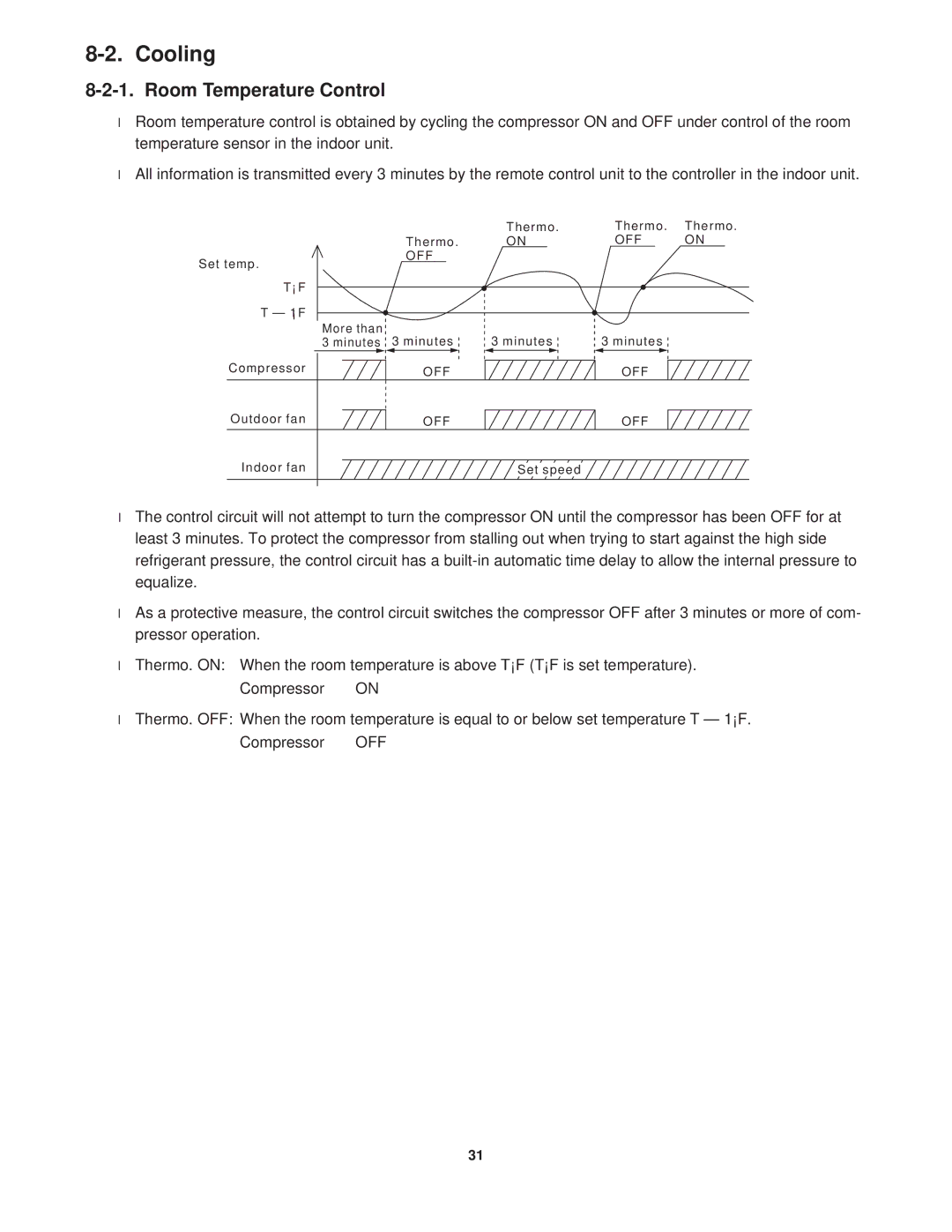 Sanyo KGS1411, CG1411 service manual Cooling, Room Temperature Control 