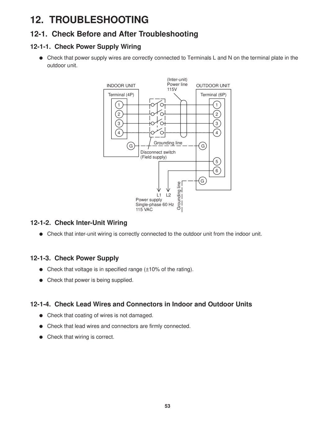 Sanyo KGS1411, CG1411 service manual Check Before and After Troubleshooting 