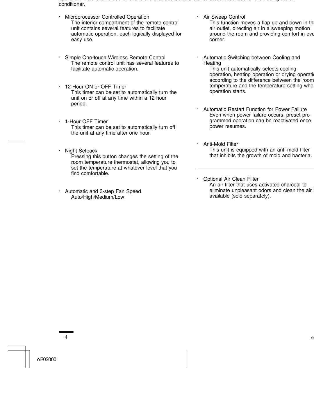 Sanyo CG1411, KGS1411 service manual Features 