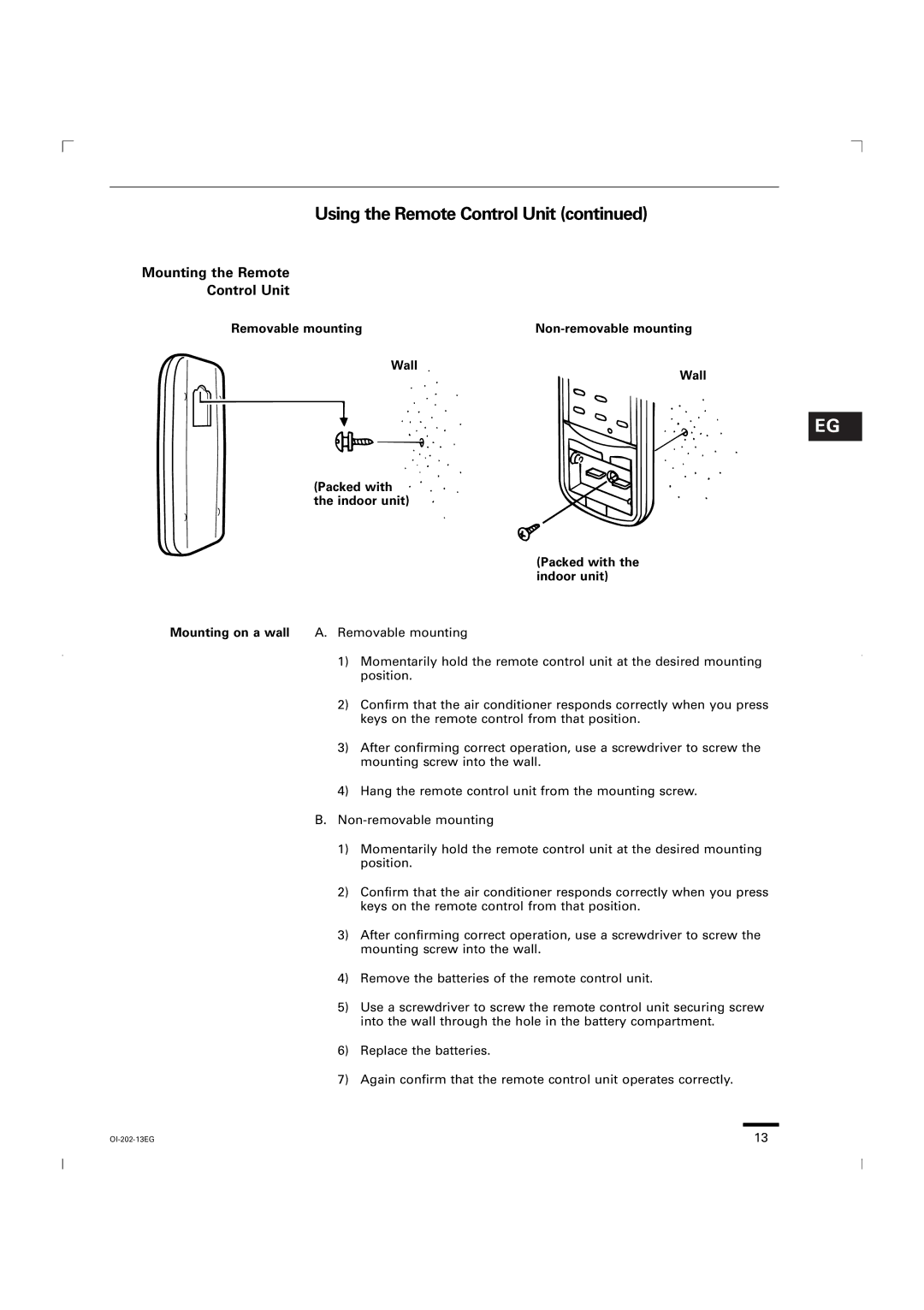 Sanyo KGS1411, CG1411 service manual Using the Remote Control Unit 