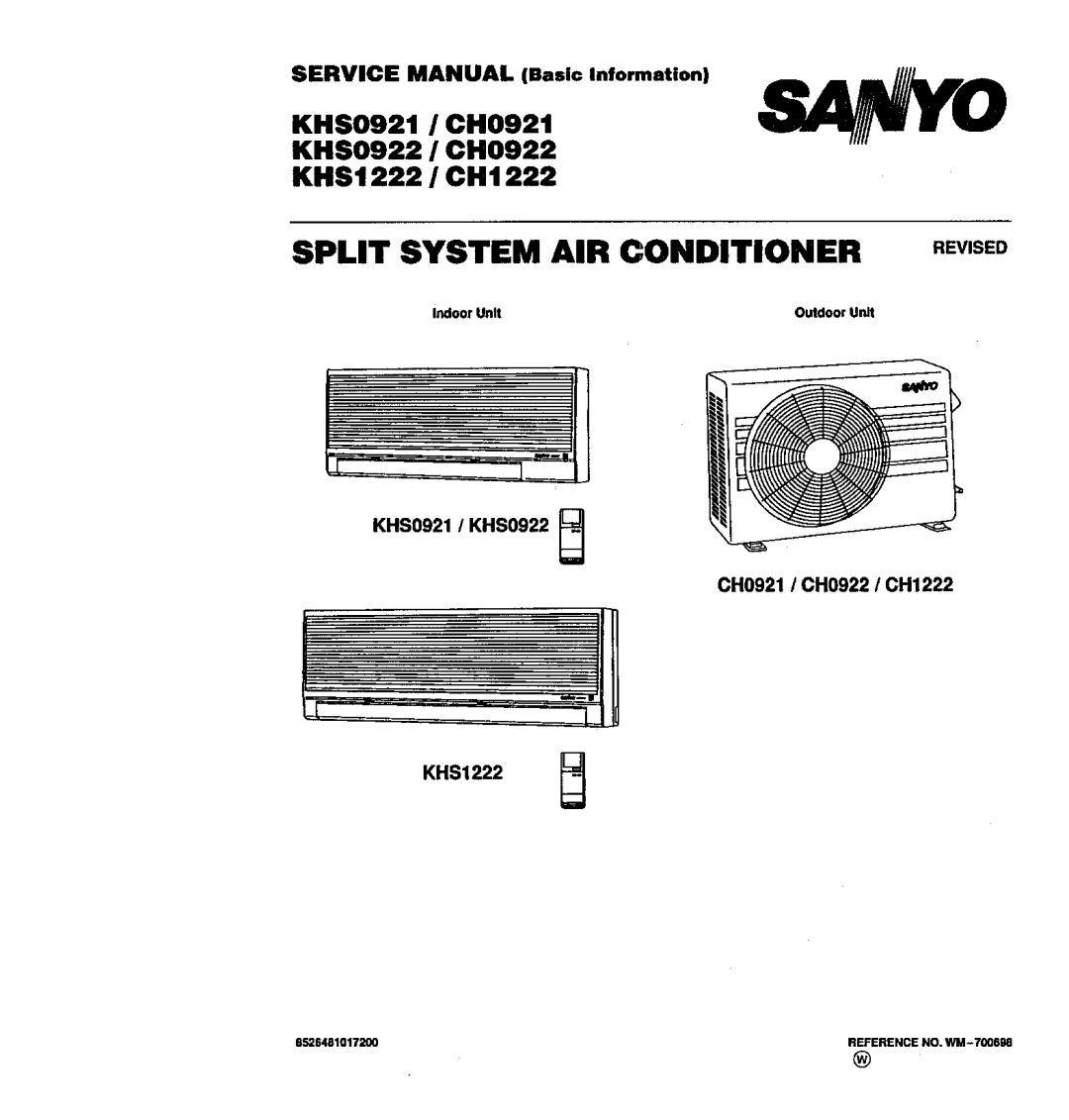 Sanyo CH1222 manual 