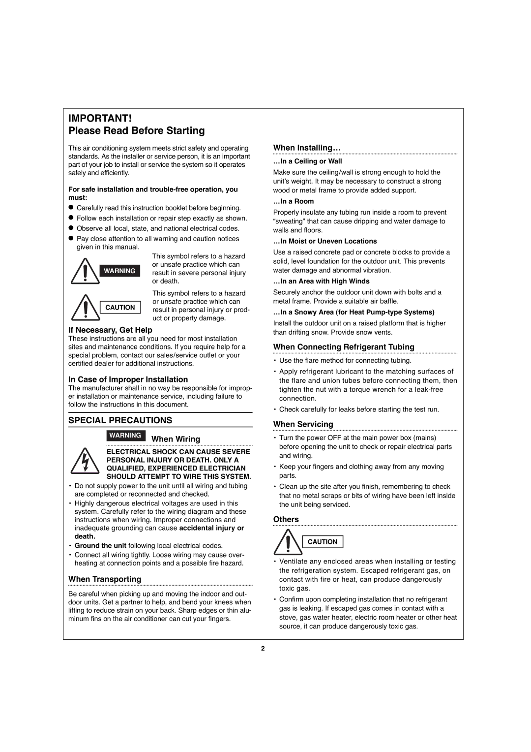 Sanyo CH0971, CH1271 service manual Please Read Before Starting 