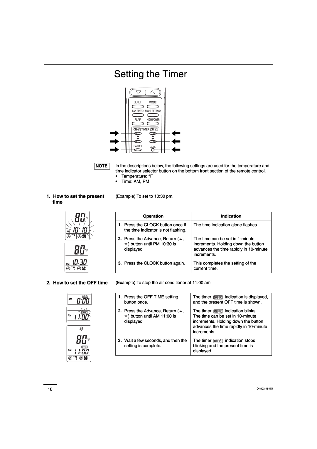 Sanyo CH0971, CH1271 service manual Setting the Timer, How to set the present time 