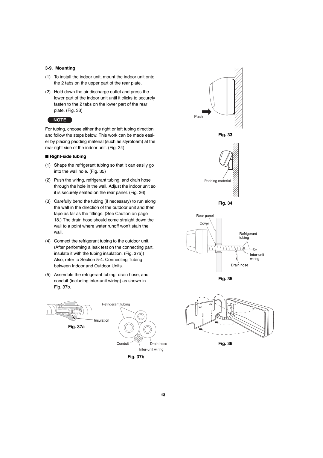 Sanyo CH1271, CH0971 service manual Mounting, Right-sidetubing, Fig. Fig, Push 