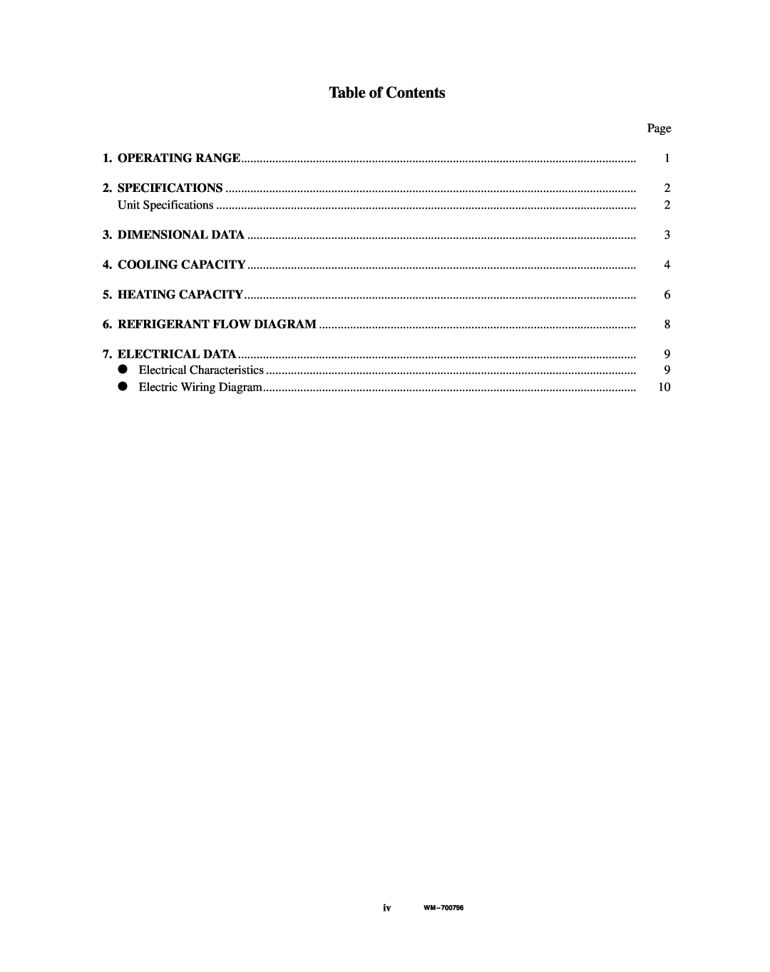 Sanyo KHS1822, CH1822 service manual Table of Contents 