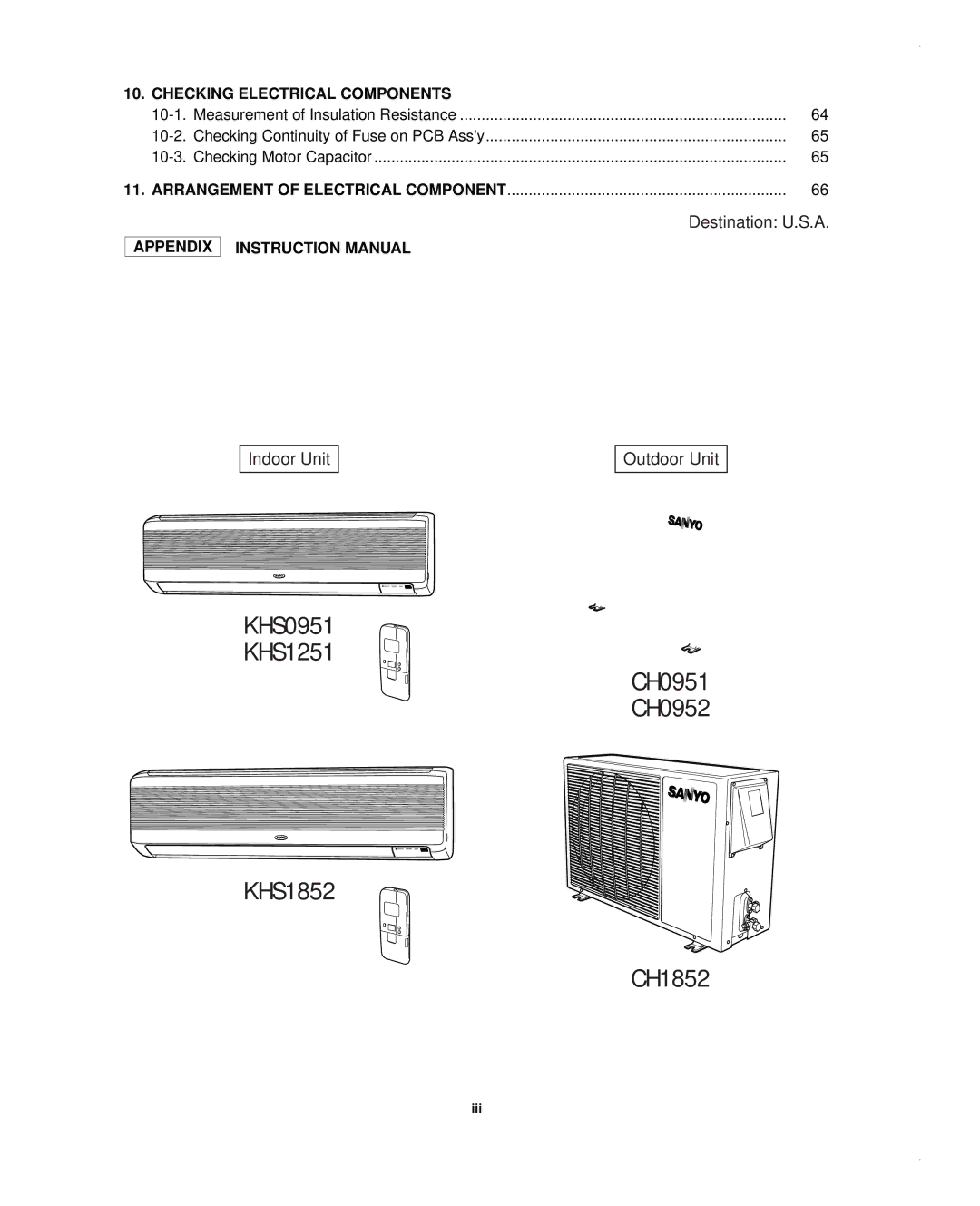 Sanyo CH0952, CH1852, KHS1852-S service manual Appendix 