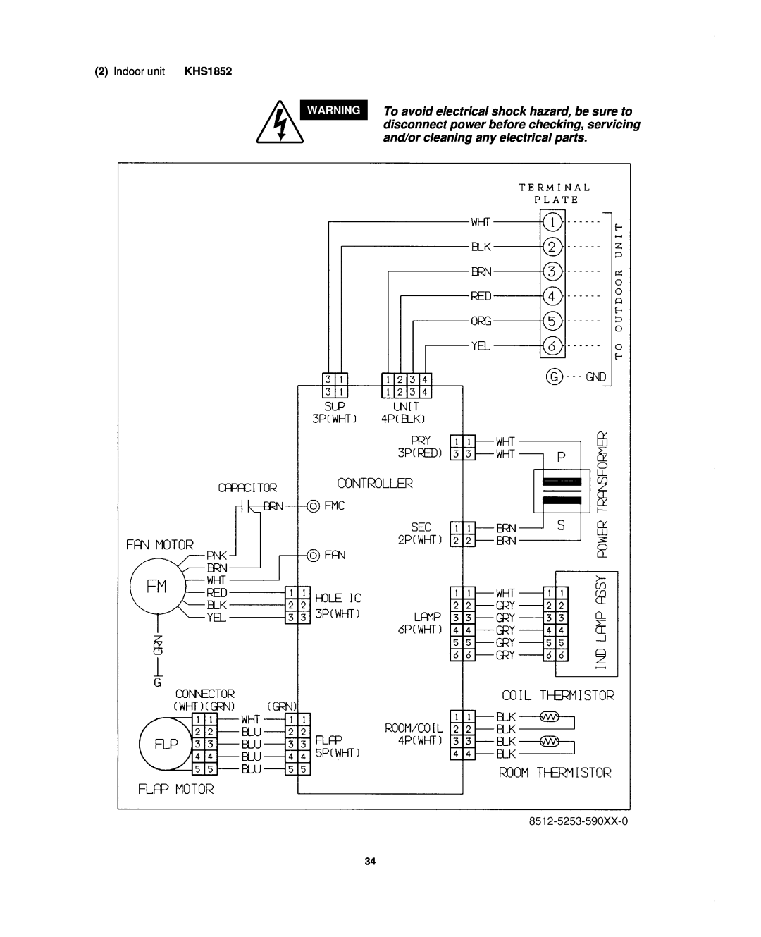 Sanyo KHS1852-S, CH1852, CH0952 To avoid electrical shock hazard, be sure to, disconnect power before checking, servicing 