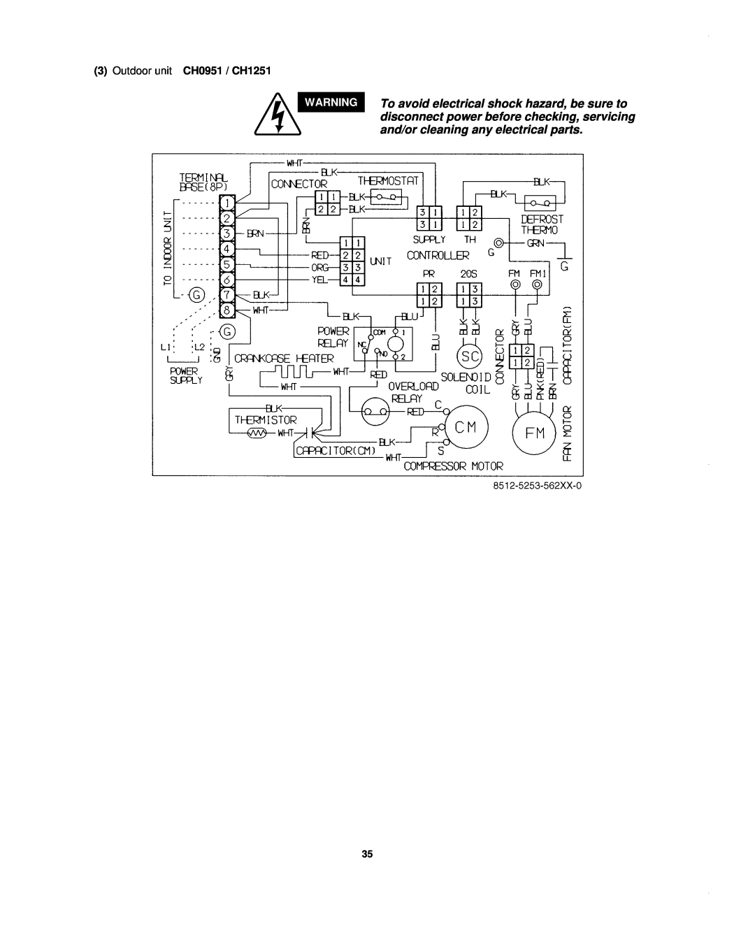 Sanyo CH1852, CH0952, KHS1852-S To avoid electrical shock hazard, be sure to, disconnect power before checking, servicing 