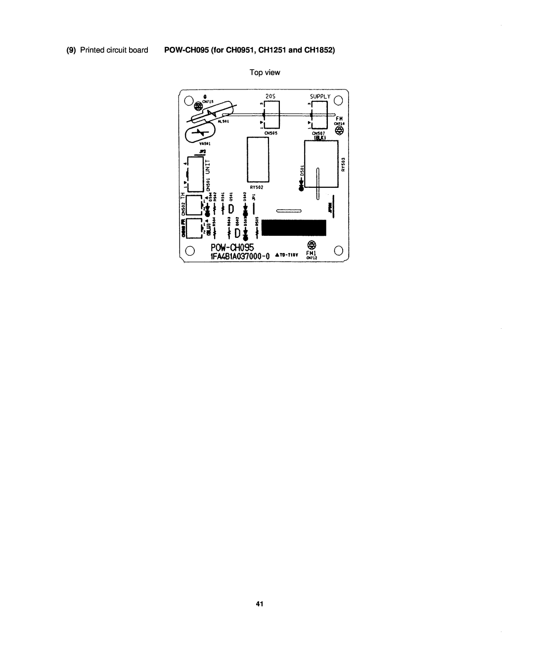 Sanyo CH1852, CH0952, KHS1852-S service manual Top view 