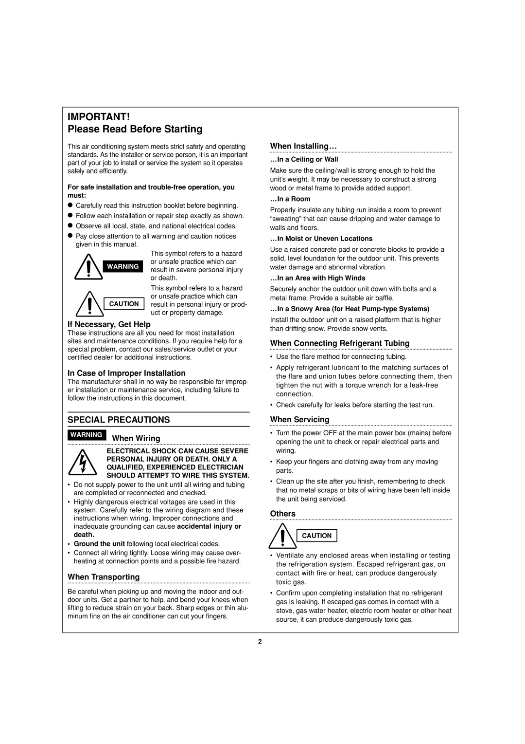 Sanyo CH2472, CH1872 service manual Please Read Before Starting 