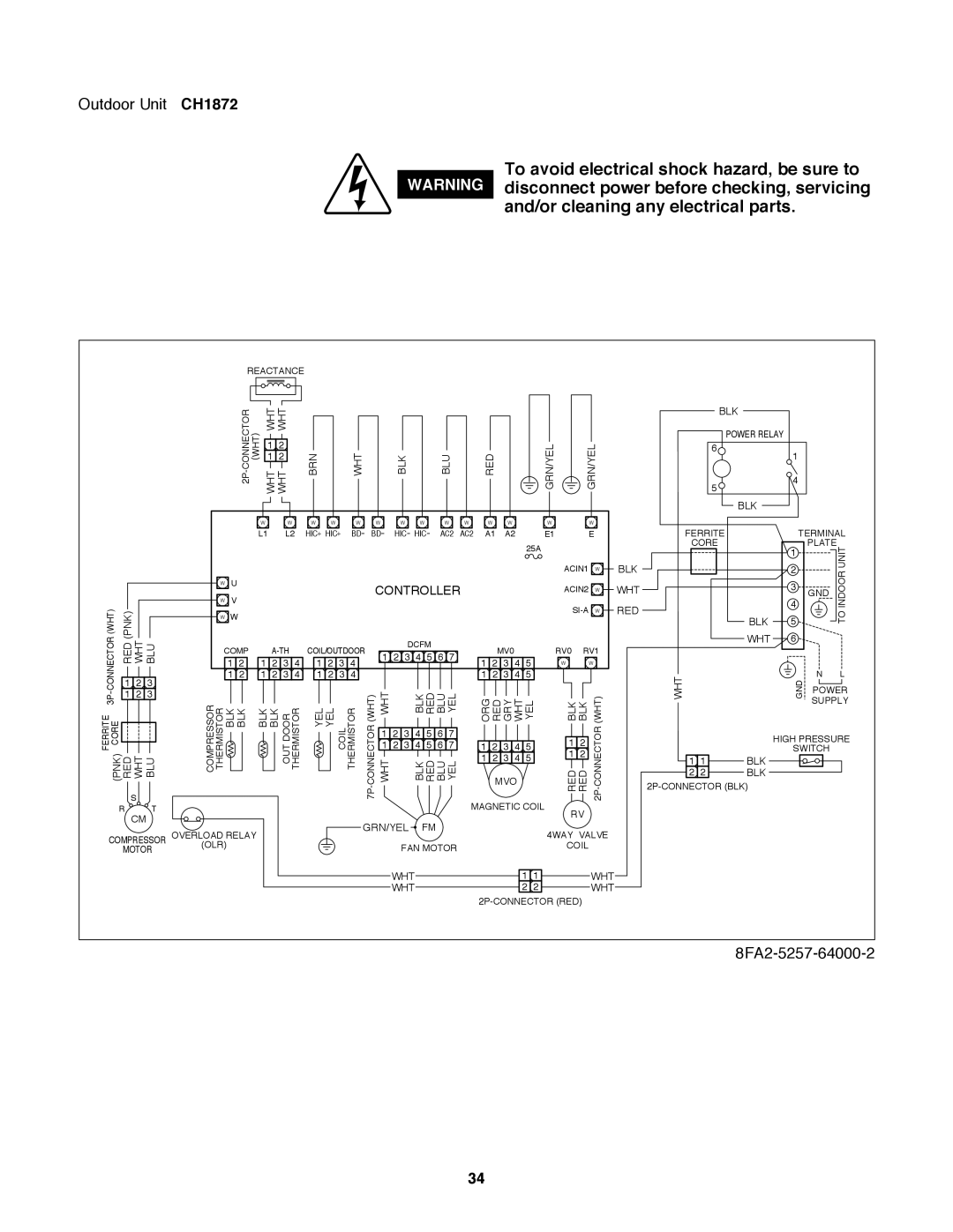 Sanyo CH2472, CH1872 service manual and/or cleaning any electrical parts 