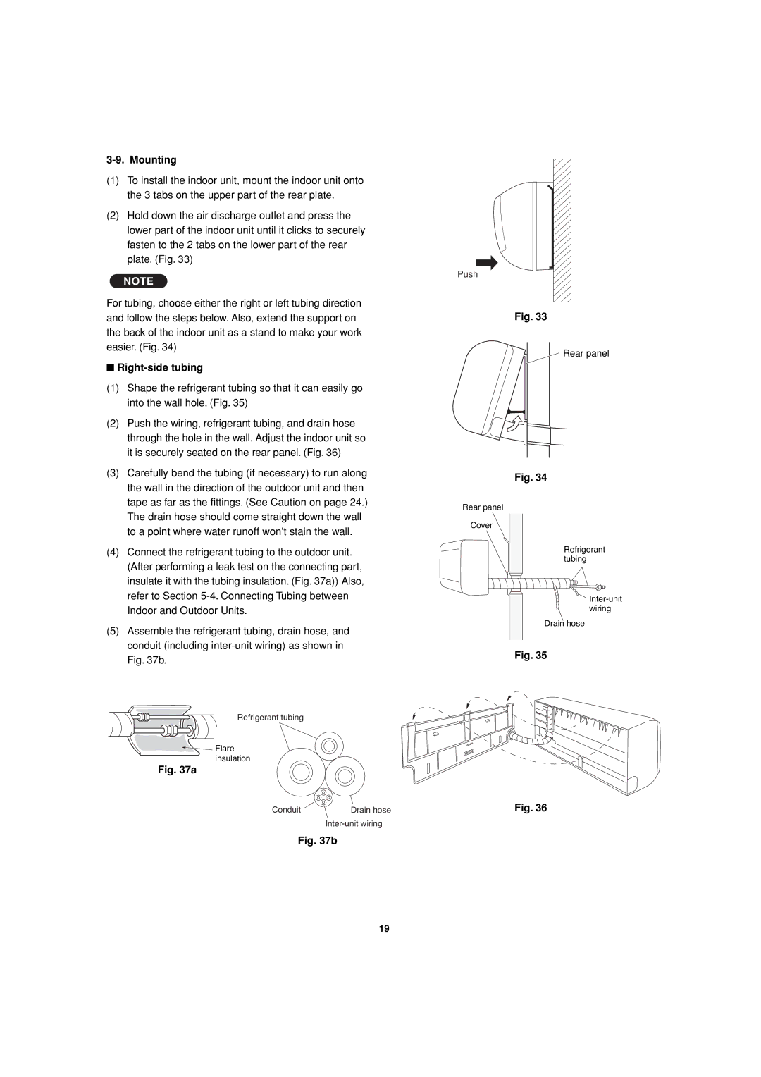 Sanyo KHS3682 + CH3682, KHS3082 + CH3082 service manual Mounting, Right-side tubing 