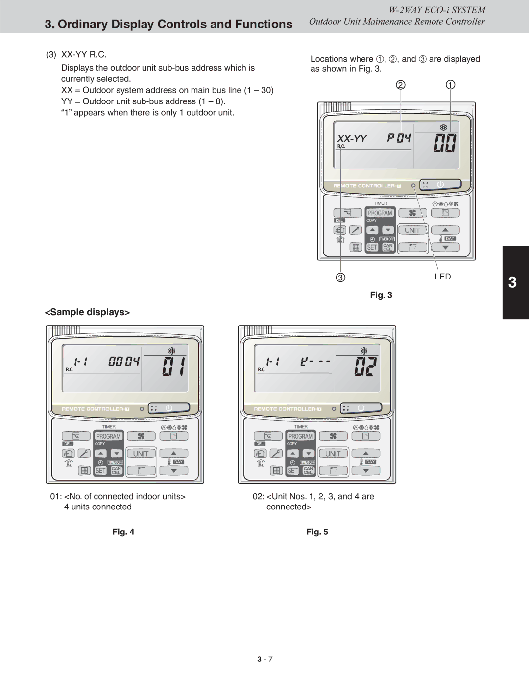 Sanyo CHDXR09663, CHDX09663, CHDX07263 Sample displays, Locations where Œ, , and Ž are displayed as shown in Fig 