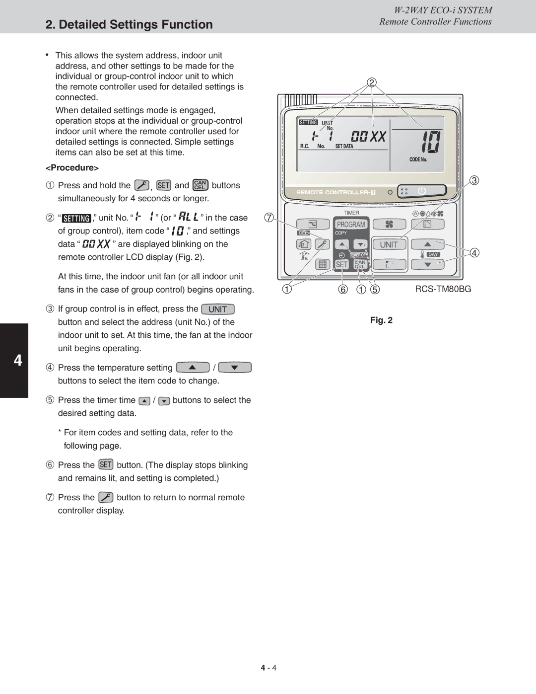 Sanyo CHDXR07263*, CHDXR09663, CHDX09663, CHDX07263 service manual Detailed Settings Function 