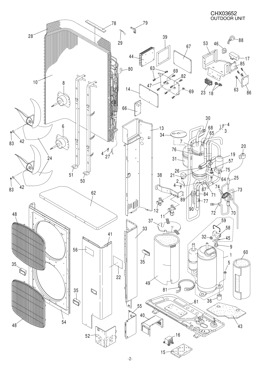 Sanyo CHX03652 manual Outdoor Unit 