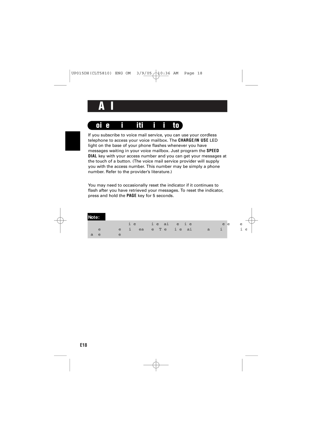 Sanyo CLT-5810 instruction manual Voice mail waiting indicator 